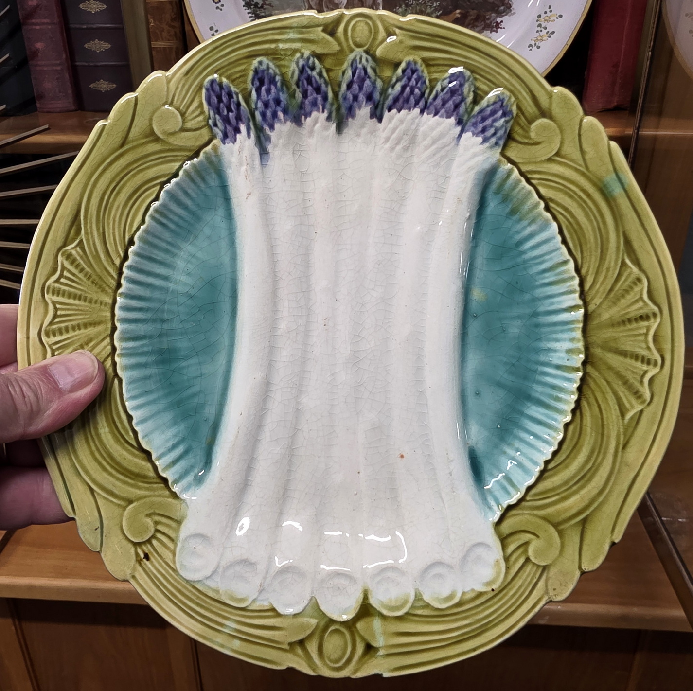 A Majolica "Asparagus" Plate A Majolica "Asparagus" Plate
